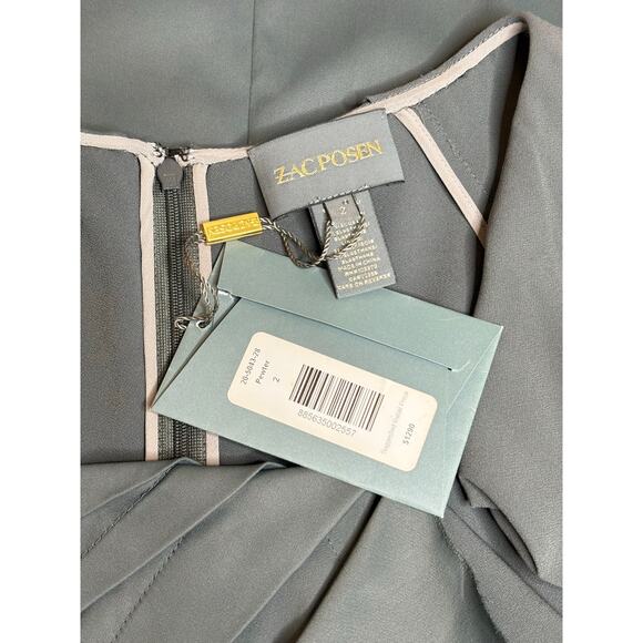 Zac Posen NWT Vintage Gray Sheath Dress Size 2 - Picture 5 of 10